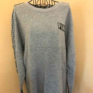 PINK gray jersey sweatshirt